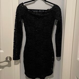 Windsor Black Long Sleeve Lace Dress